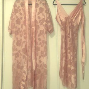 Pink Lucie Ann II Nightgown and Robe Polyester